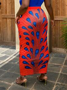 Váy Plus Size Đồ họa Giải trí - Đỏ - Xem 2