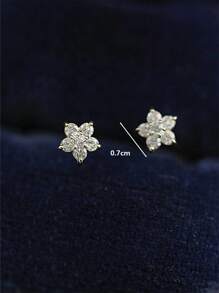 CHOSHILAR Cubic Zirconia Flower Stud Earrings Valentines,Mom,Mother,Mother's Day,Gift - Multicolor - View 6