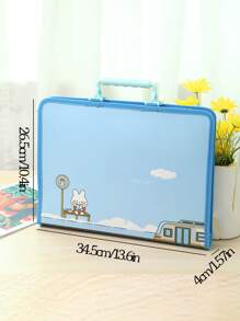 1入組卡通圖案隨機擴展文件袋可愛多層手風琴袋辦公室學校文件存儲 - 彩色 - 查看 7