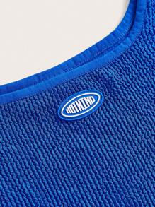 SHEIN EZwear Letter Patched Detail Crop Tank Top