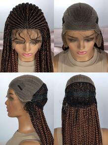 13 X 9 Lace Front Extra Long Braided Synthetic Wig - Dark Brown - View 8