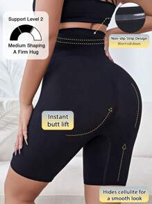 萊卡美妝纖維塑形電源短褲 - 黑色 - 查看 2