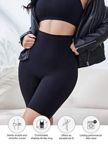 萊卡美妝纖維塑形電源短褲 - 黑色 - 查看 5