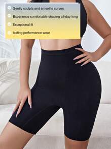 萊卡美妝纖維塑形電源短褲 - 黑色 - 查看 7