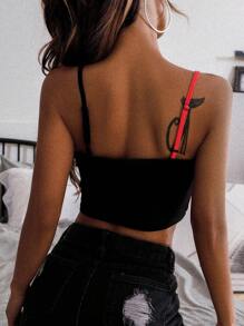 SHEIN Unity Áo hai dây Khối Màu Gợi cảm - Nhiều màu - Xem 2