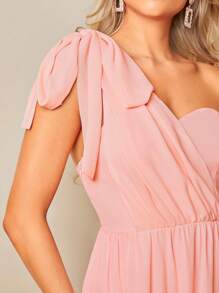 SHEIN Belle 單肩蝴蝶結細節伴娘洋裝