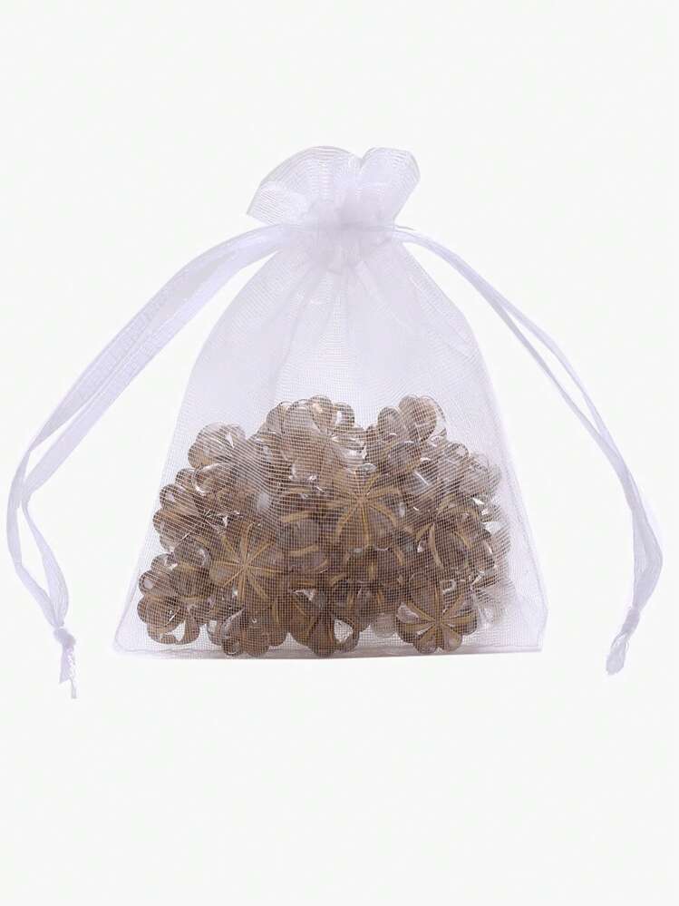 YunKo Lot de 100 sacs en organza avec cordon de serrage - 15,2 x 22,9 c - Sacs cadeaux en