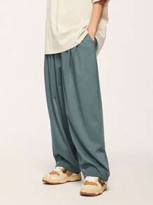 Quần Nam Túi màu trơn Giải trí - màu xanh lá - Xem 4