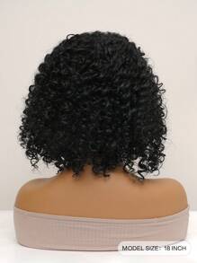 Medium Curly Synthetic Wig - Black - View 2