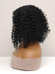 Medium Curly Synthetic Wig - Black - View 4