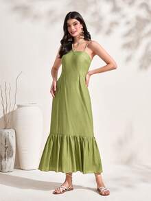 Al Najma Striped Print Open Front Abaya & Cami Dress - Multicolor - View 3