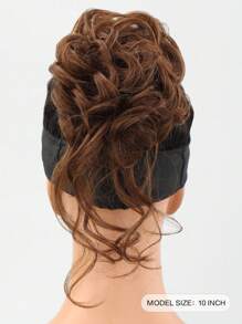 Short Curly Synthetic Hair Bun - Mocha Brown - View 2