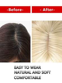 Short Curly Synthetic Hair Topper - Gold - View 3