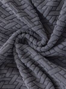 1pc Jacquard Backless Chair Seat Cover, Modern Polyester Square Dirt-Resistant Soft Chair Cushion Cover (Cushion Not Included) - Dark Grey - View 4