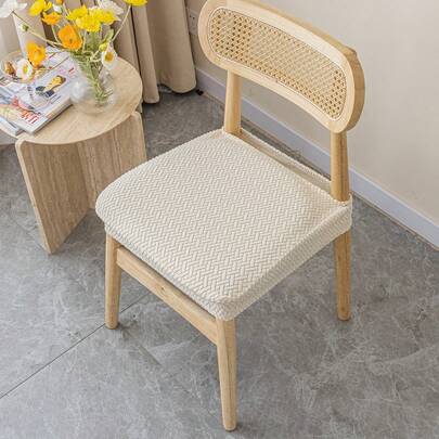 1 件提花露背椅套，现代涤纶方形防尘软座垫套（不含垫子）