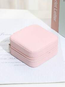 1 Miếng màu trơn Hộp thu nạp trang sức , Qủa tặng Cho Ngày Lễ Tình Nhân - Màu Hồng baby - Xem 2