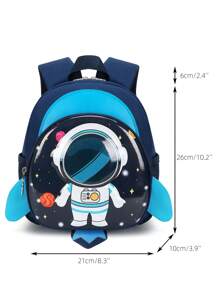 防走失儿童卡通宇航员背包男童书包大容量幼儿书包