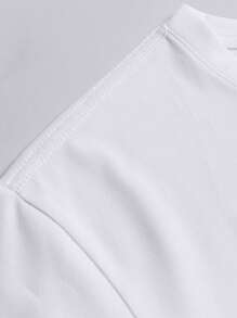 男士字母圖案T恤 - 白色 - 查看 4