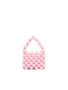 Girls Beaded Satchel Bag Pink - Pink - View 3