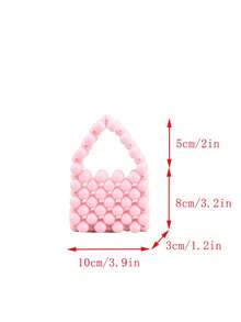 Girls Beaded Satchel Bag Pink - Pink - View 5