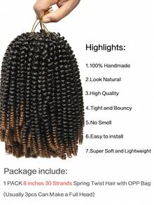 Phần mở rộng tóc tổng hợp Spring Twist Crochet - Nhiều màu - Xem 2