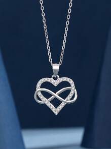 1 Quyến Rũ Đính Đá Cubic Zirconia Trang Trí Polyamory Charm Vòng Cổ Bạc Cho Nữ Trang Trí Hàng Ngày - Bạc - Xem 2
