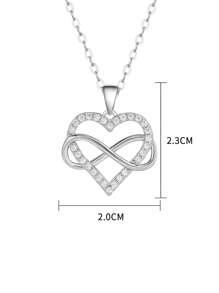 1 Quyến Rũ Đính Đá Cubic Zirconia Trang Trí Polyamory Charm Vòng Cổ Bạc Cho Nữ Trang Trí Hàng Ngày - Bạc - Xem 3