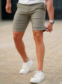 Quần Short Nam Túi Sọc ca rô Giải trí - Màu xanh Ô liu - Xem 4