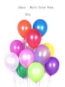 24顆素色氣球12英寸彩色裝飾氣球派對用 - 彩色 - 查看 2