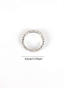 6入組酒店婚禮派對節日晚餐桌子裝飾用品極簡風格&時尚銀鑽石餐巾環 - 銀色 - 查看 3