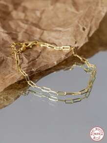 極簡風格銀手鏈 - 金色 - 查看 5