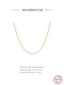 1入組時尚珠子裝飾銀項鍊適合女士日常裝飾