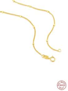 1入組時尚珠子裝飾銀項鍊適合女士日常裝飾