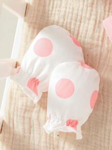 SHEIN 嬰兒波卡圓點和卡通圖案荷葉邊連體衣和短褲和配件帽和手套和圍兜 - 彩色 - 查看 7