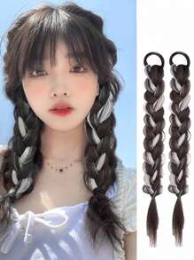 2 piezas de trenza de cabello sintético largo casual - Multicolor - Ver 1