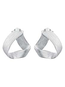 ESBERRY 1 Đôi Hình Học Tối Giản Bông Tai Nữ S925 Bạc Mỹ Trang Sức Hàng Ngày Quà Tặng Ngày Lễ - Bạc - Xem 3