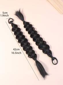 2 piezas de trenza de pelo sintético largo casual - Multicolor - Ver 2
