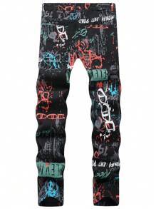 Quần Jeans Họa Tiết Chữ Cho Nam - Nhiều màu - Xem 2