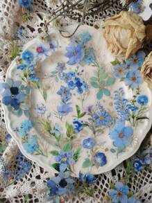 40入組花卉圖案什錦貼紙復古多用途貼紙適用於DIY工藝品裝飾品手帳