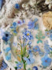 40入組花卉圖案什錦貼紙復古多用途貼紙適用於DIY工藝品裝飾品手帳