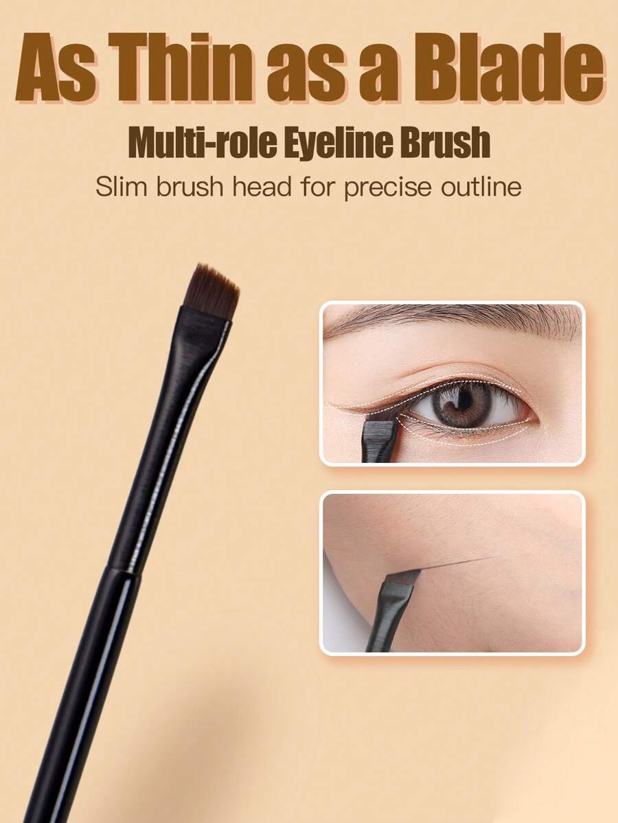1pc Eyeliner Brush For Women Make Up Use - Black - View 1