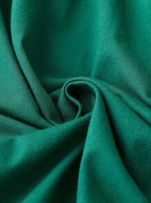 SHEIN LUNE Áo thun Plus size màu trơn Giải trí - Màu xanh lá cây đậm - Xem 3