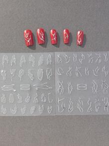 2 tờ Nhãn dán nghệ thuật móng tay đồ họa - Nhiều màu - Xem 1