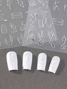 2 tờ Nhãn dán nghệ thuật móng tay đồ họa - Nhiều màu - Xem 2