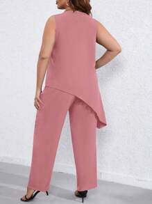 SHEIN LUNE Plus Asymmetrical Hem Tank Top & Pants