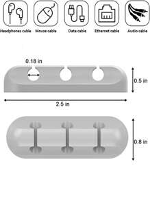 2入組線束夾-電纜管理,6mm電纜整理系統-橡膠黏合線掛,適用於家庭,辦公室,小隔間,汽車,桌面配件（黑灰色） - 彩色 - 查看 3
