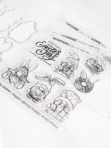 1 Gnome Thiết Kế Tem Silicon, Sáng Tạo Đa Năng Cói Cho Thủ Công DIY, Làm Thiệp Trang Trí - Trong sáng - Xem 5