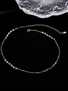 1 Vòng Kim Sa Lấp Lánh Dây Chuyền Nữ Bạc Quyến Rũ Mỹ Món Quà Trang Sức - Vàng - Xem 3