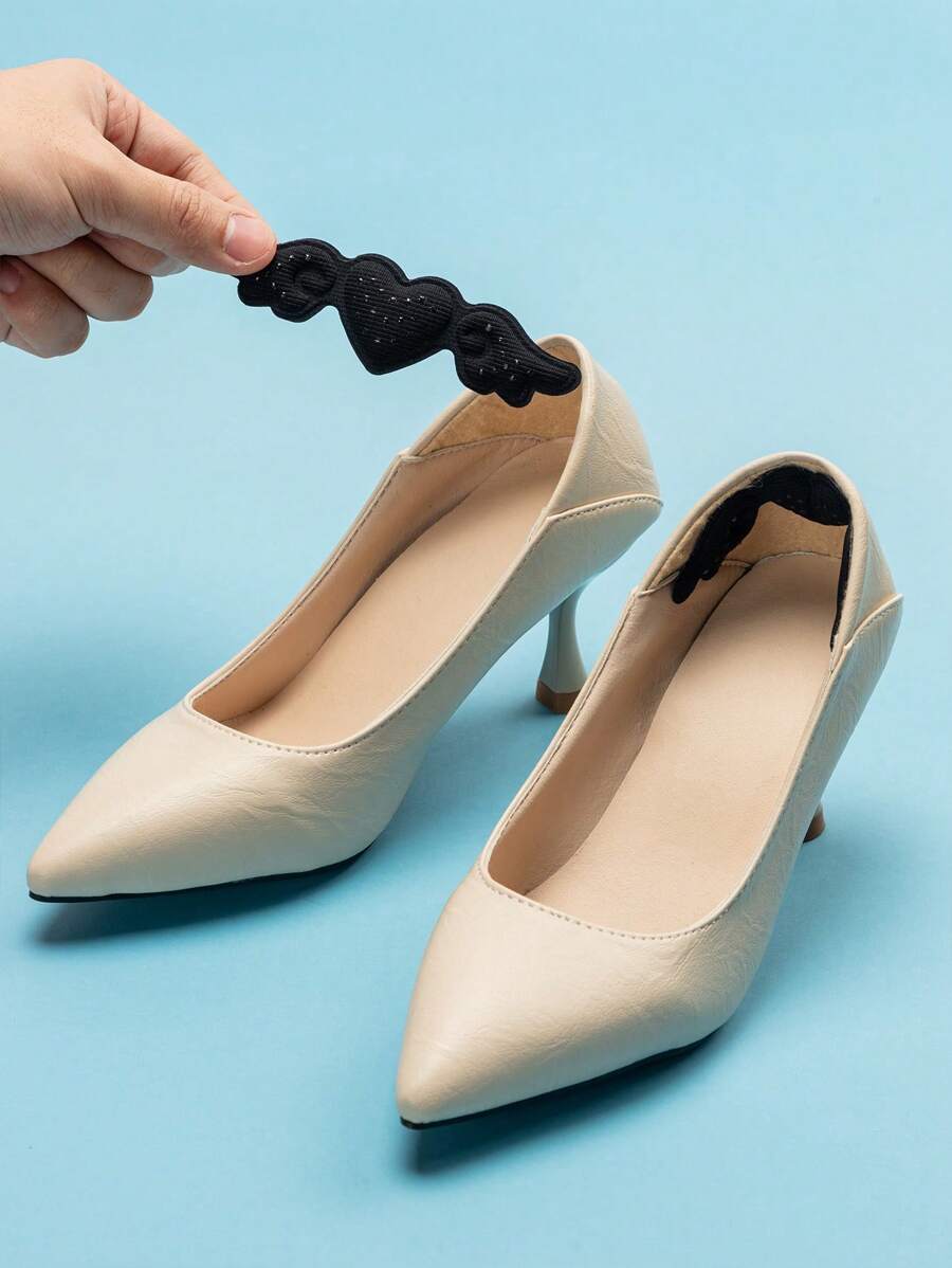 2 CÁI Miếng lót giày màu trơn, phụ kiện thời trang bằng vải đen cho máy bơm - màu đen - Xem 1