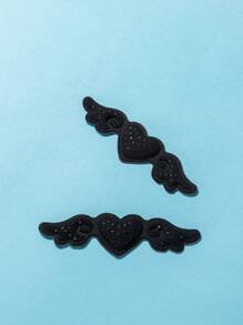 2 CÁI Miếng lót giày màu trơn, phụ kiện thời trang bằng vải đen cho máy bơm - màu đen - Xem 2